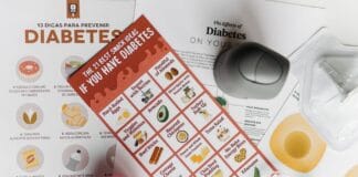 Ulotki z propozycjami zdrowych przekąsek i poradami dla diabetyków